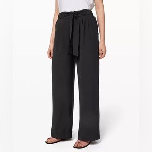 Lululemon Noir Wide Leg Tie Waist Pant